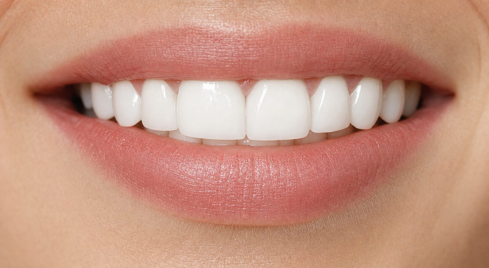 After professional whitening — brighter, healthy shade